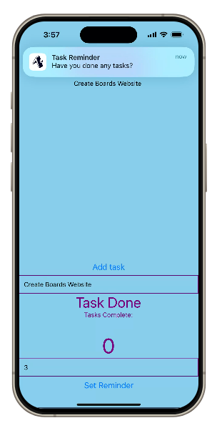 Screenshot of the planner app